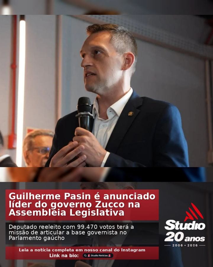 #RioGrandedoSul | Guilherme Pasin é anunciado líder do governo Zucco na Assembleia Legislativa |