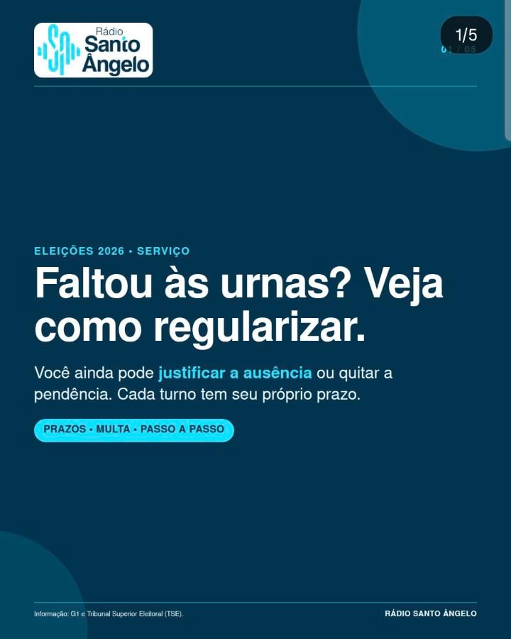 Quem não votar nas eleições de 2026 e não justificar a ausência dentro do prazo poderá ter pendências com a Justiça Elei