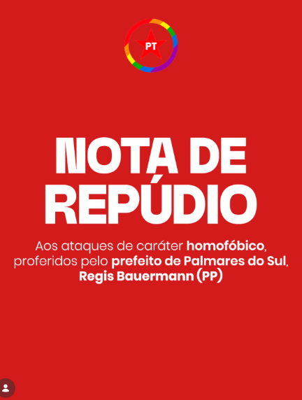 PT acusa prefeito de Palmares do Sul de ataque homofóbico contra vereador